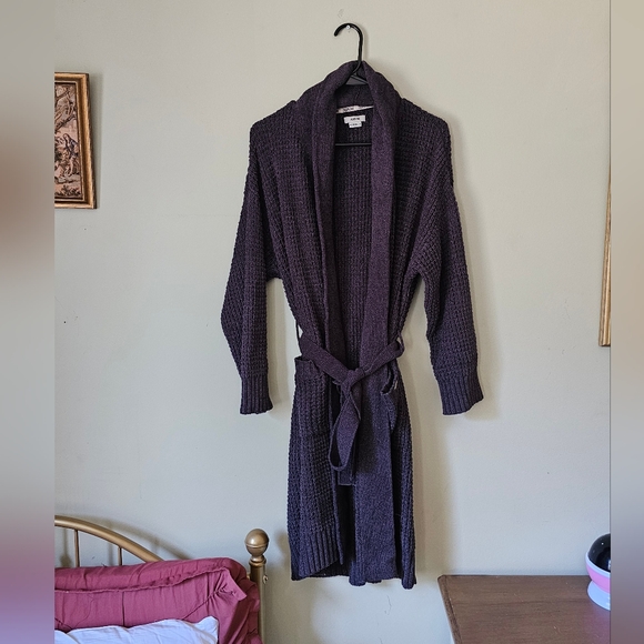 Jason Wu Other - Jason Wu Charcoal Gray Chunky Oversized Ribbed Cardigan Belted Robe